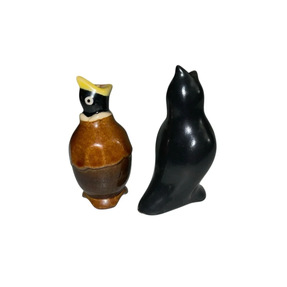 Vintage Old Pie Birds Black Bird Brown Bird Set Of 2